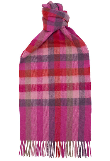 Joshua Ellis - Classic Cashmere Plaid Scarf Raspberry